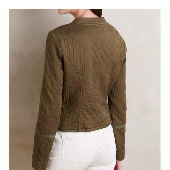Anthropologie Quilted Riding Jacket M Hei Hei Olive Lined Equestrian Old Money - Picture 3 of 12